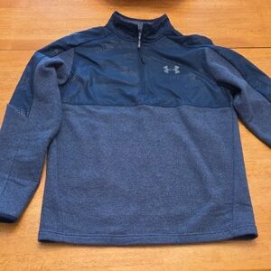 Under Armour M Navy Heathered 1/4 Zip Pullover